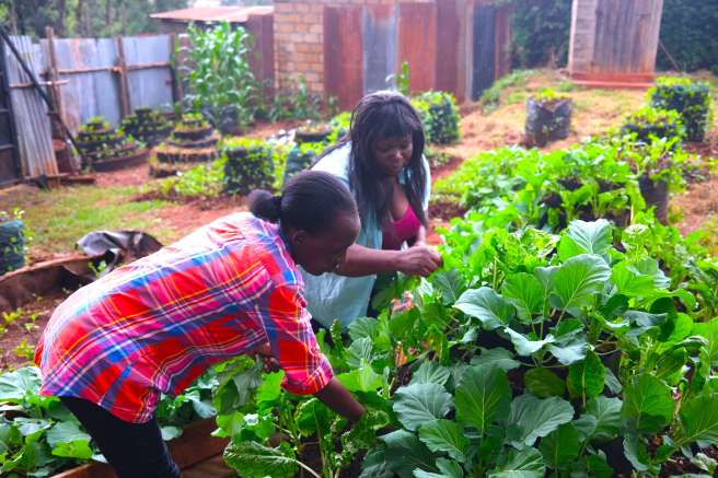 Women gardening