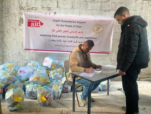 Civilian receives aid in Gaza